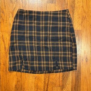 SHEIN Blue and Yellow Plaid Pencil Skirt